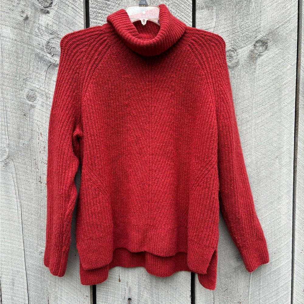 Madewell Bulky Burnt Orange Turtleneck Sweater XL